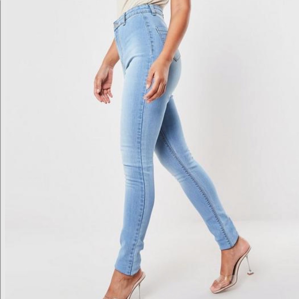 Missguided light blue vice high waist skinny jeans
